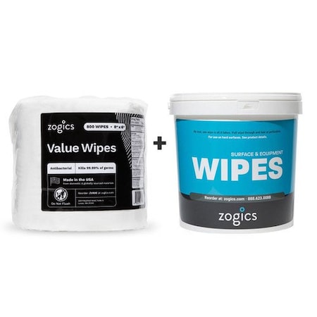 Zogics Value Wipes Portable Bucket & Refill, 800 wipes ZV800-B